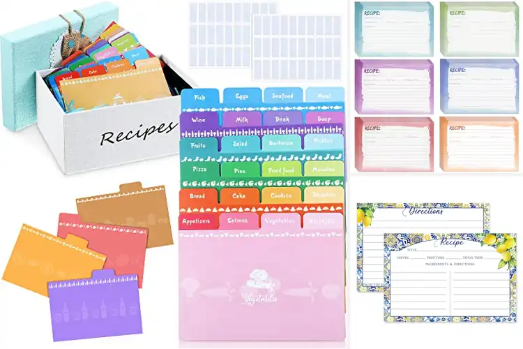 Detailed view of Best Colorful Recipe Card Labels