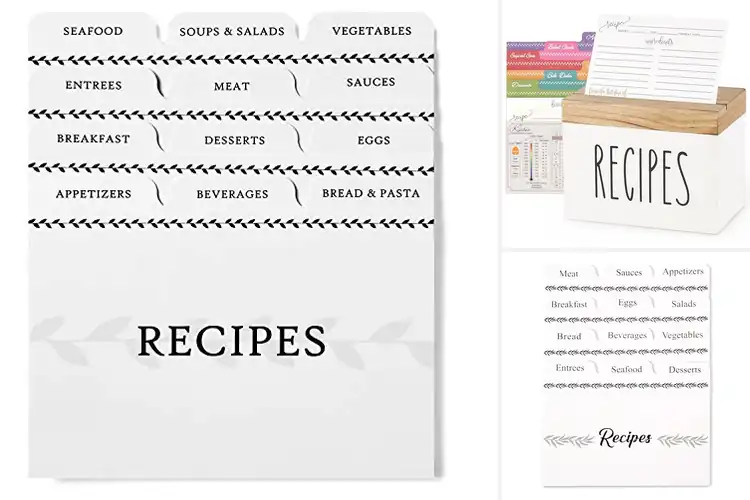 Detailed view of Best Recipe Card Dividers Sets